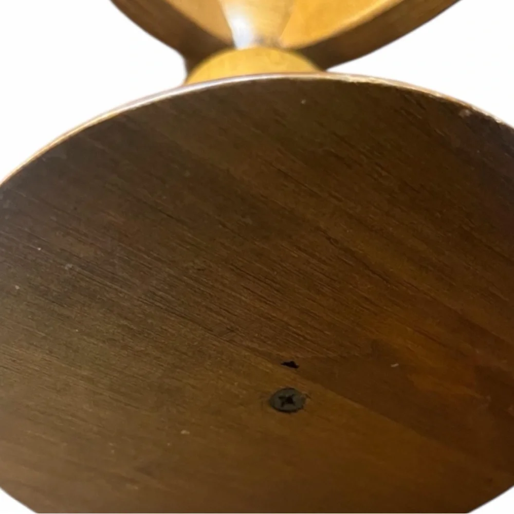 Mid-Century Charles Lesters Turned Wooden 5-Arm Candelabra. Brass inserts - Picture 6 of 8